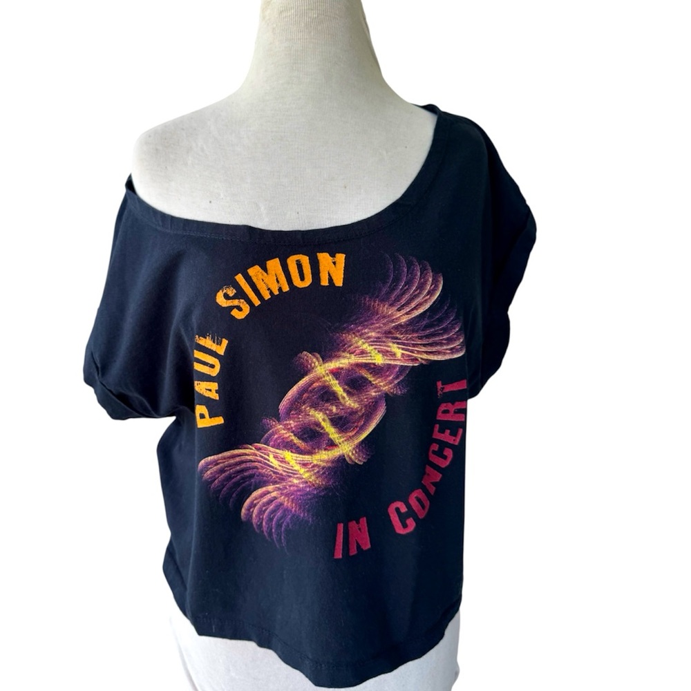 Paul Simon - So Beautiful Or So What - Tour - Black  L/XL Custom Crop Top Tshirt